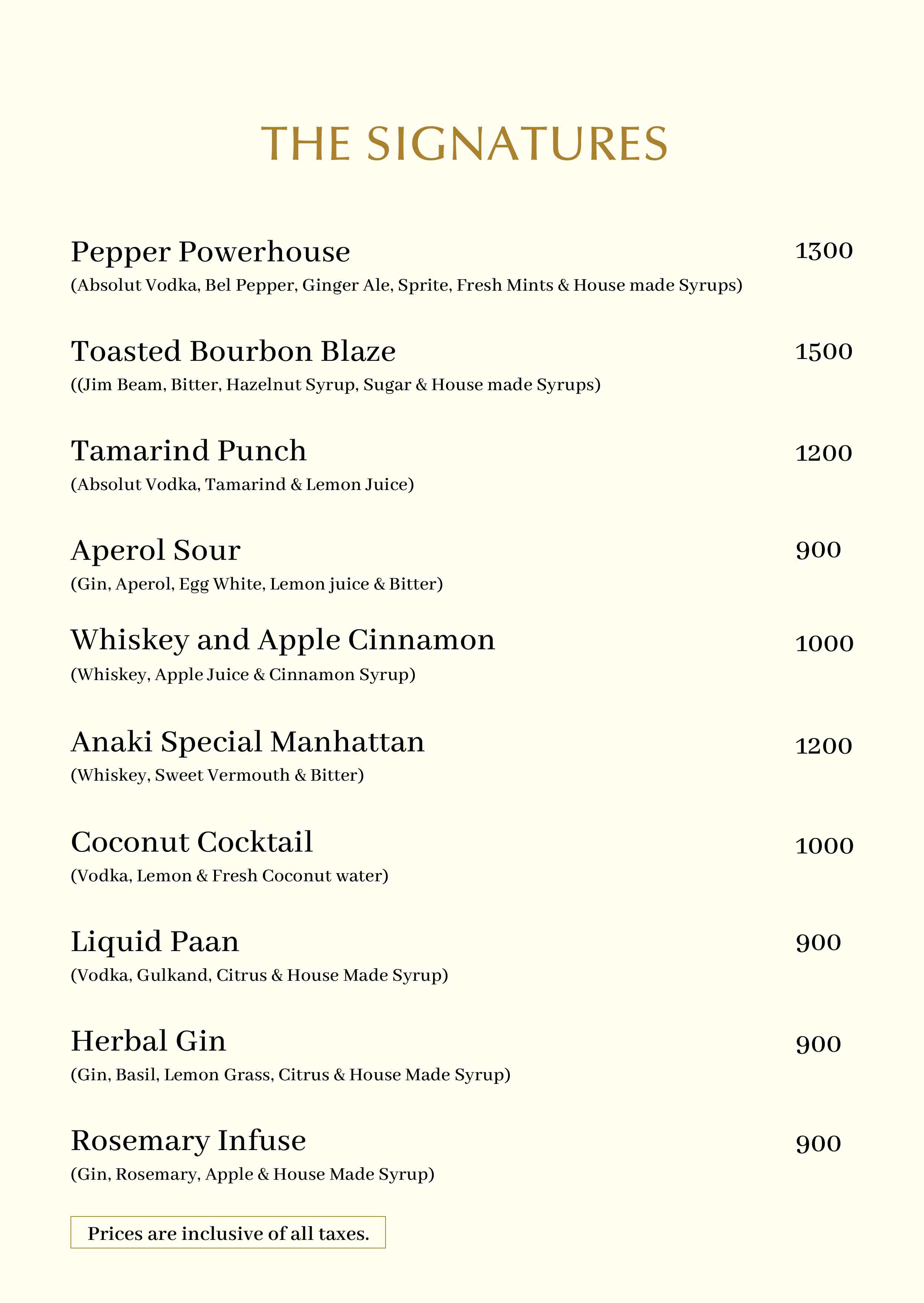 Signature Drinks
