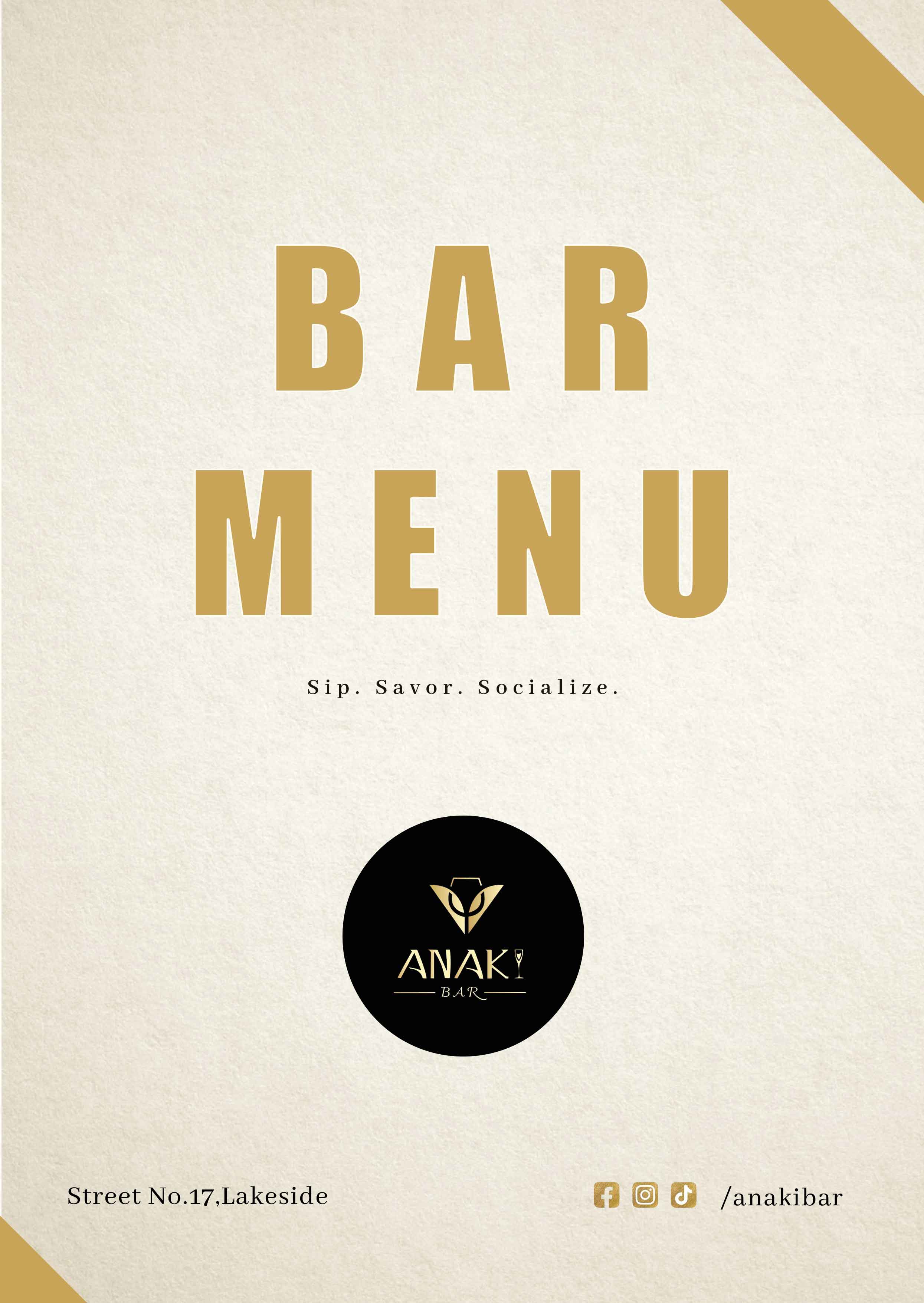 Anaki Bar Menu Cover